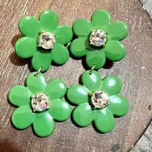 Kate Spade Green Floral Earrings Target Collaboration.